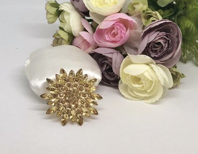 STAR - Gold and Amber Crystal Star Brooch