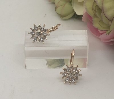 FIONA - Rose Gold Flower Pierced Bridal Wedding Earrings
