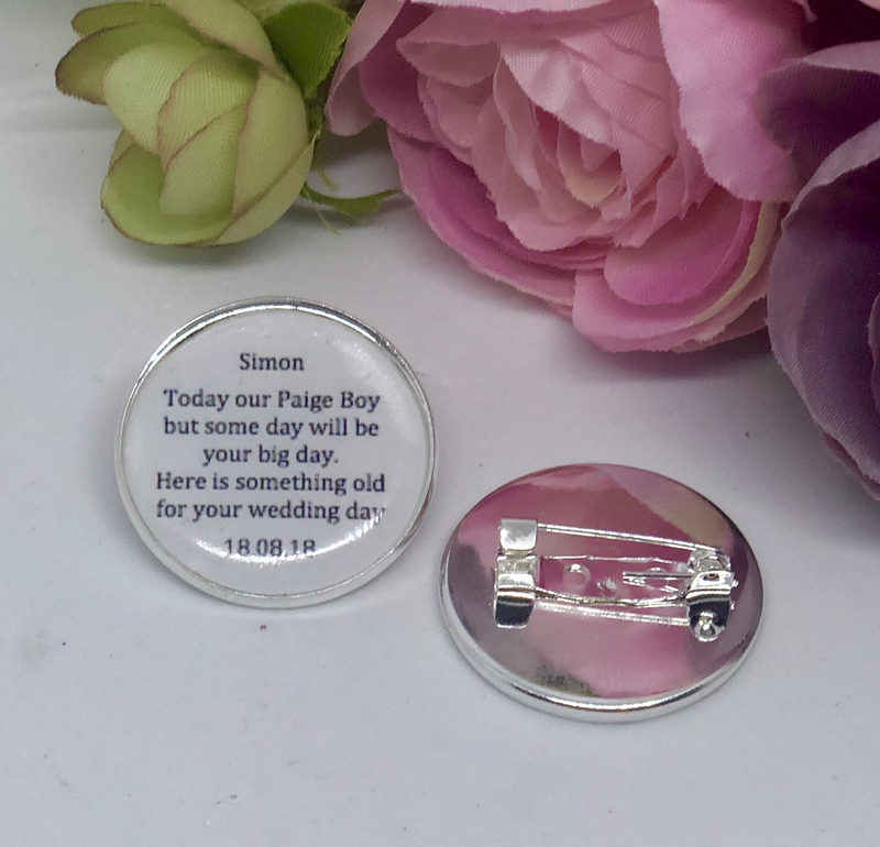 MATTY - Silver Page Boy Wedding Charm Badge