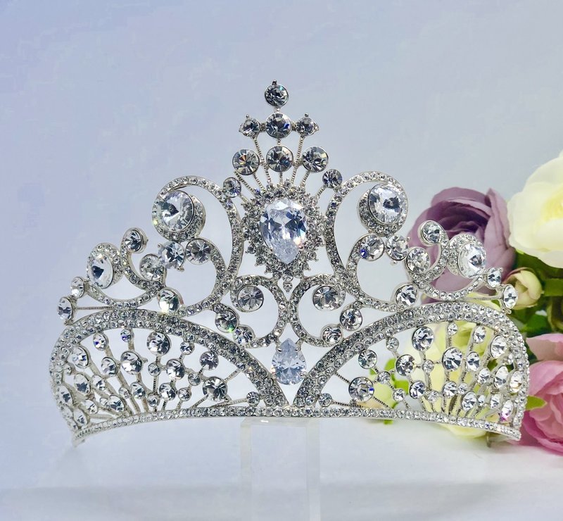 BOUDICCA - Silver Wedding Bridal Crown Tiara