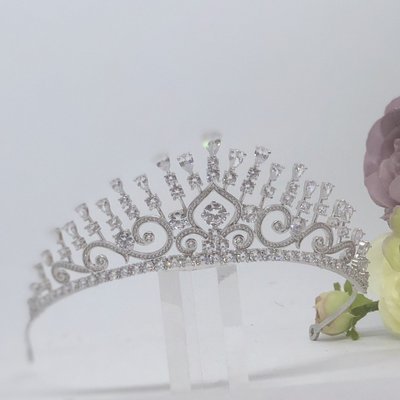 KATHERINE - Silver Swarovski Wedding Bridal Tiara Crown