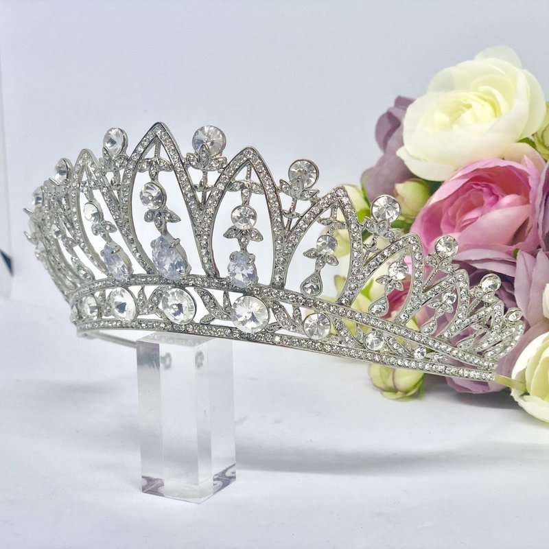 MONIQUE - Silver Swarovski Crystal Wedding Bridal Tiara