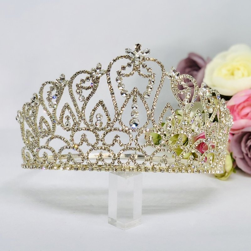 NICOLETTE - Silver Crystal Wedding Bridal Tiara Crown