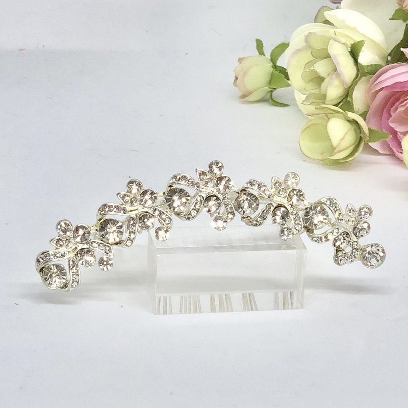 WILLOW - Silver Crystal Tiara with comb