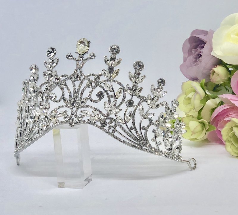 VICTORIA - Silver Bridal Wedding Tiara Crown