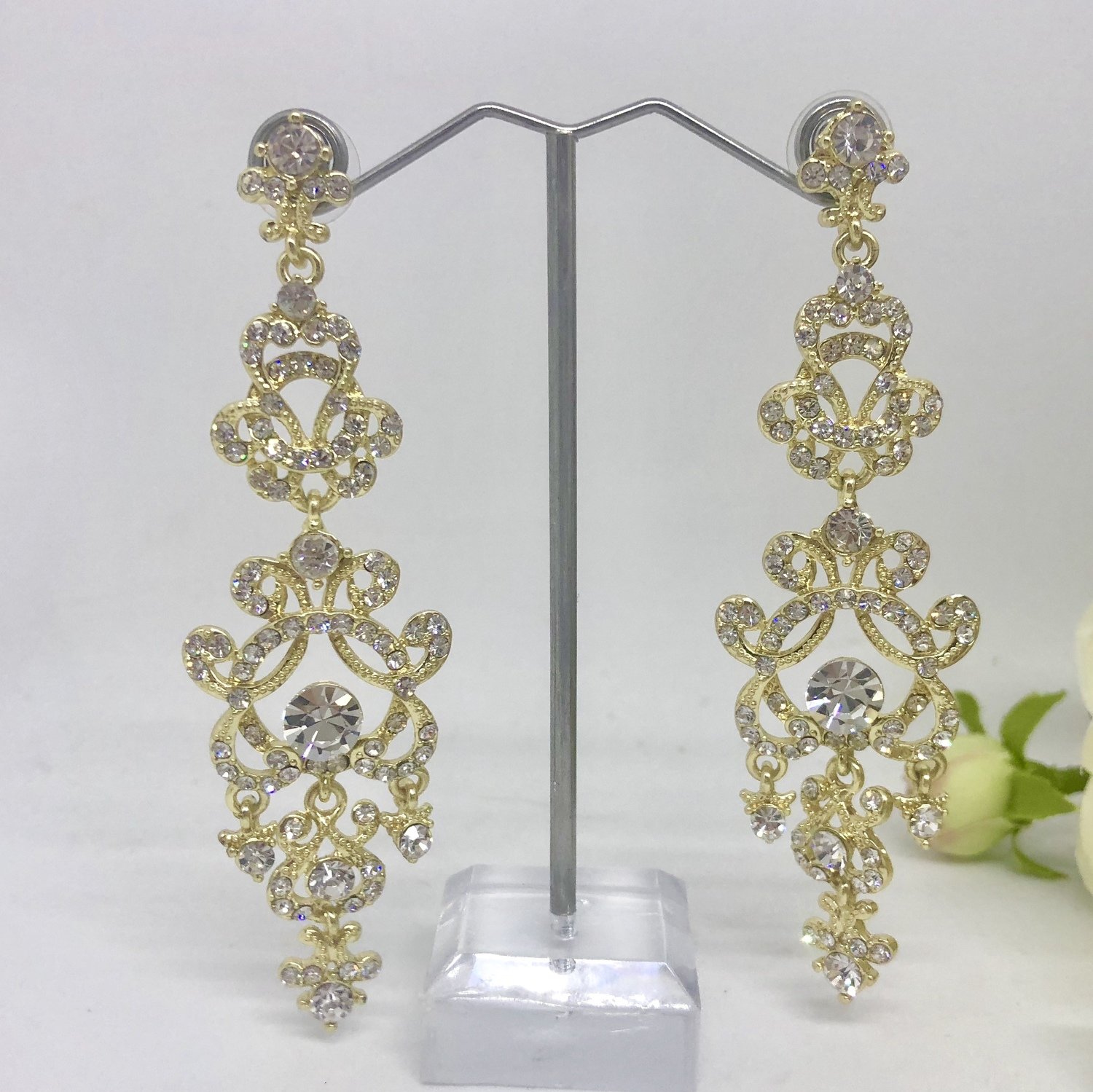 DANA - Gold Bridal Wedding Pierced Earring