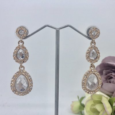 CARRIE - Rose Gold Drop Bridal Wedding Earrings