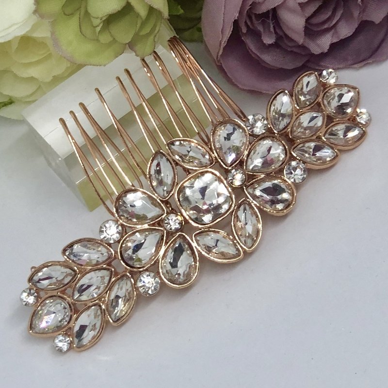 GAIL - Rose Gold Wedding Bridal Hair Comb