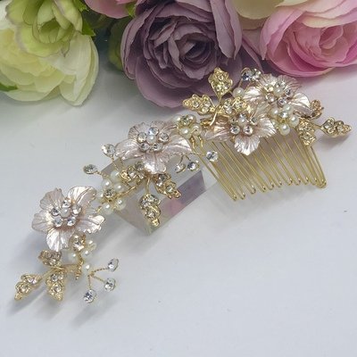 AIMEE - Gold Crystal Wedding Bridal Hair Comb