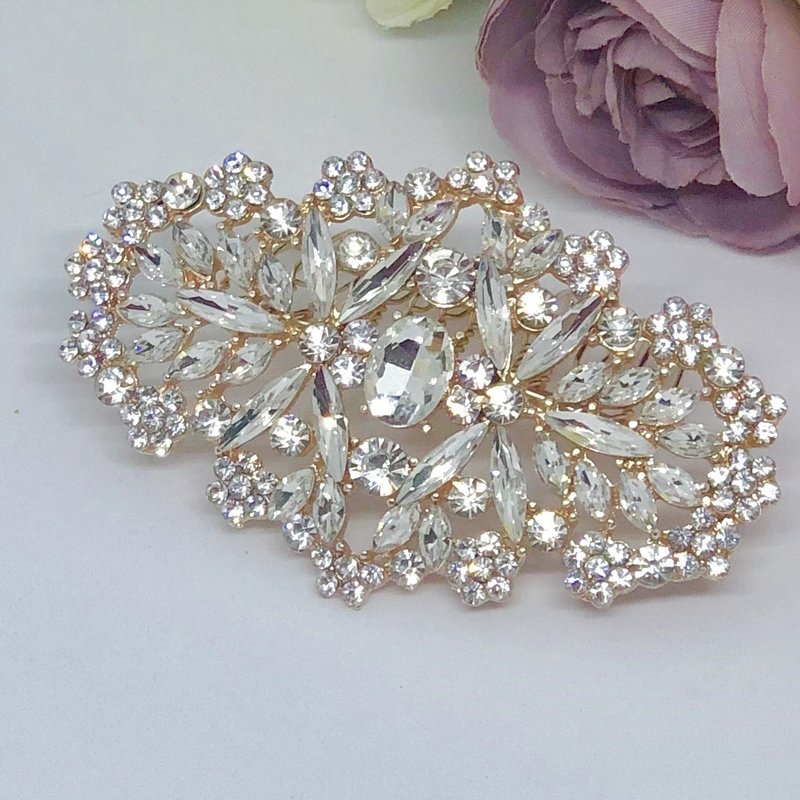 GENEVA - Rose Gold Wedding Bridal Hair Comb