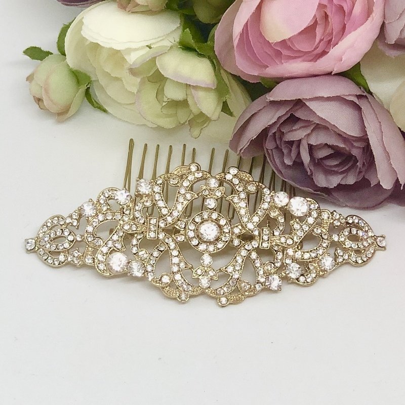 BELLA - Gold Wedding Bridal Hair Comb