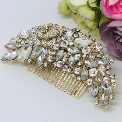 ROSE - Gold Wedding Bridal Hair Comb