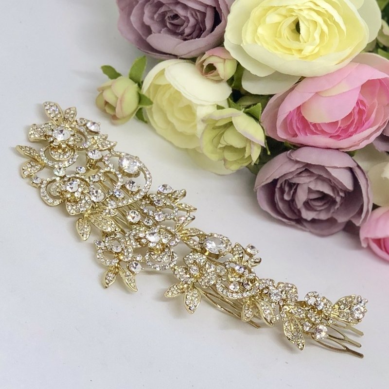 TENILLE - Gold Wedding Bridal Hair Piece / Comb