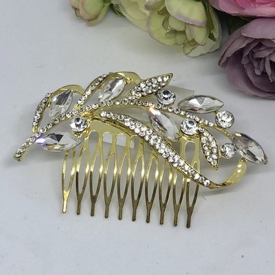 LIANNA - Gold and Crystal Wedding Bridal Hair Comb