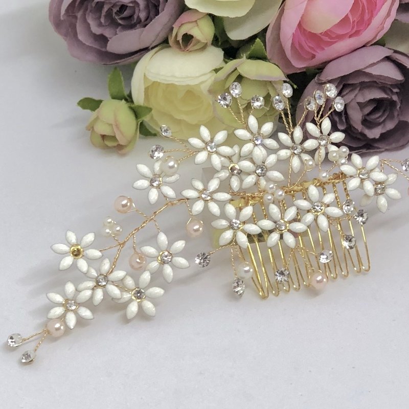 HELENA - Gold Wedding Bridal Hair Comb