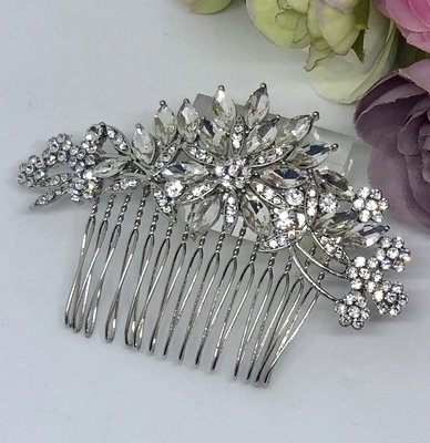 MONA - Silver Wedding Bridal Hair Comb