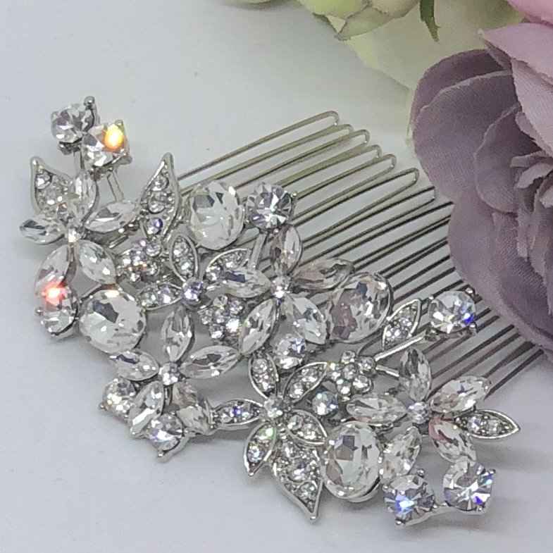 FLYNN - Silver Wedding Bridal Hair Comb