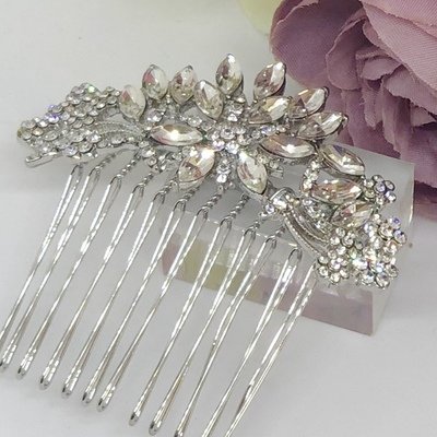 MIMI - Silver Wedding Bridal Hair Comb
