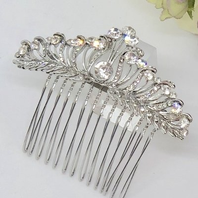 GEORGIA - Silver Crystal Wedding Bridal Hair Comb