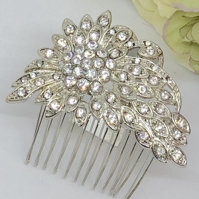 VANESSA - Silver Wedding Bridal Hair Comb