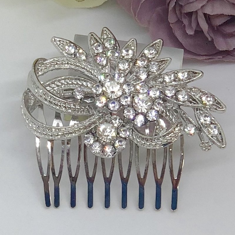SABINE - Silver Wedding Bridal Hair Comb