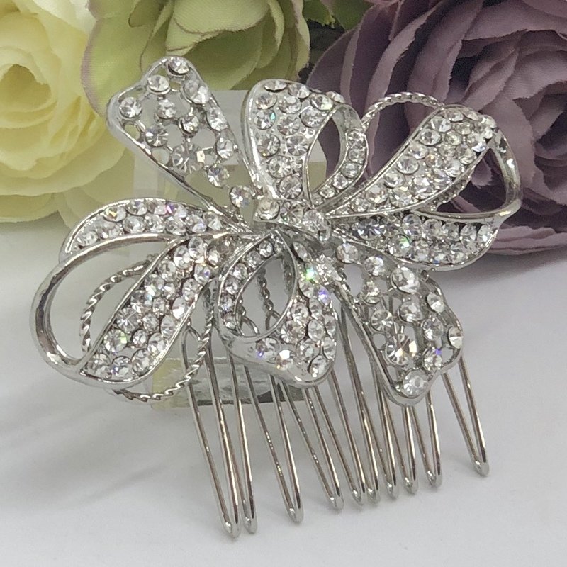 VIENNA - Silver Crystal Wedding Bridal Hair Comb