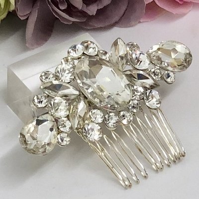 LAINE - Silver Crystal Wedding Bridal Hair Comb