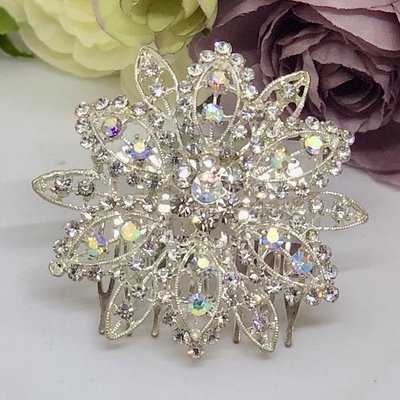 FLUER - Crystal Flower Wedding Bridal Hair Comb