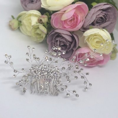 CRYSTAL - Crystal Flowers Wedding Bridal Hair Comb