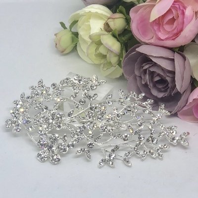 SUSANNA - Crystal Flowers Bridal Wedding Head Piece