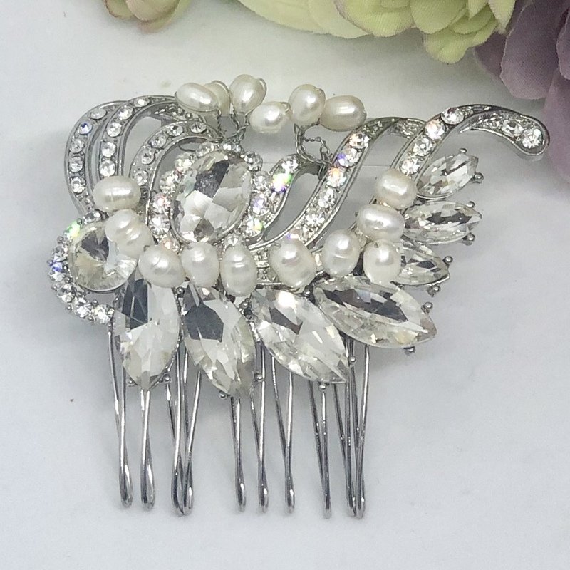 FAITH - Pearl Wedding Bridal Hair Comb