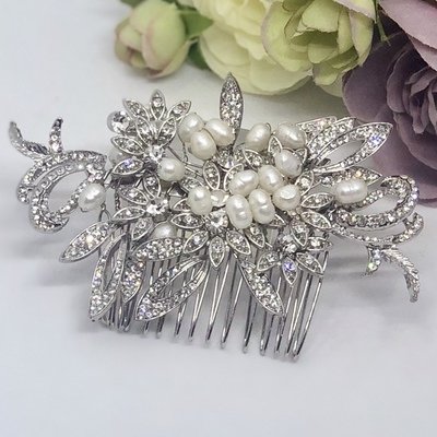 CHARMAINE - Pearl Wedding Bridal Hair Comb