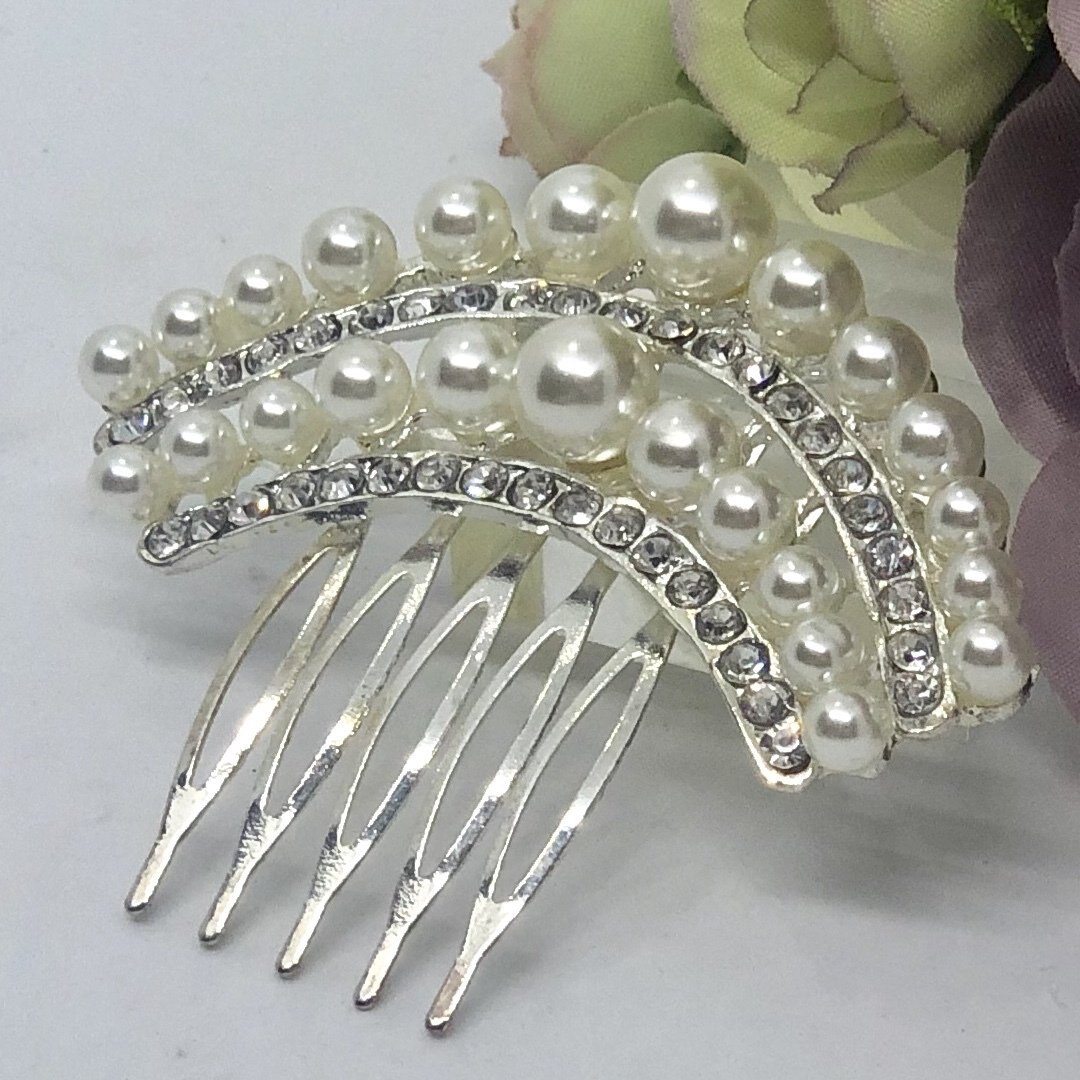 ARCHER - Pearl &amp; Crystal Wedding Bridal Hair Comb