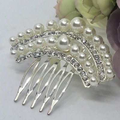 ARCHER - Pearl & Crystal Wedding Bridal Hair Comb