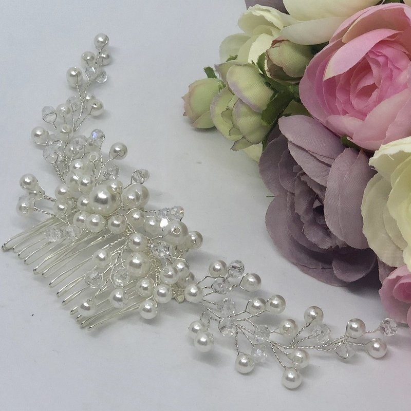 SARAH - Pearl Wedding Bridal Hair Comb