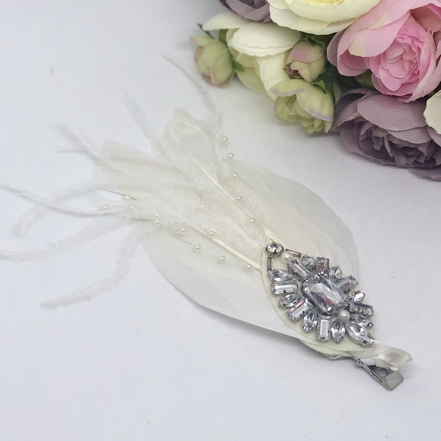 VALERIE - Feather Wedding Bridal Hair Piece