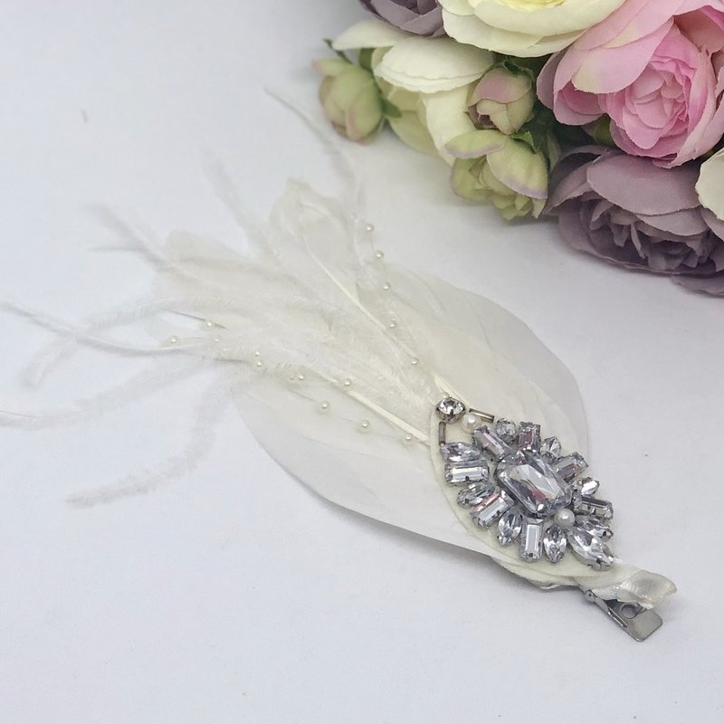 VALERIE - Feather Wedding Bridal Hair Piece