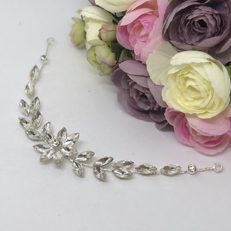 FERN - Silver Crystal Wedding Bridal Hair Piece