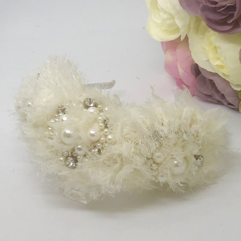 SNOW - Ivory Fabric Wedding Bridal Headband