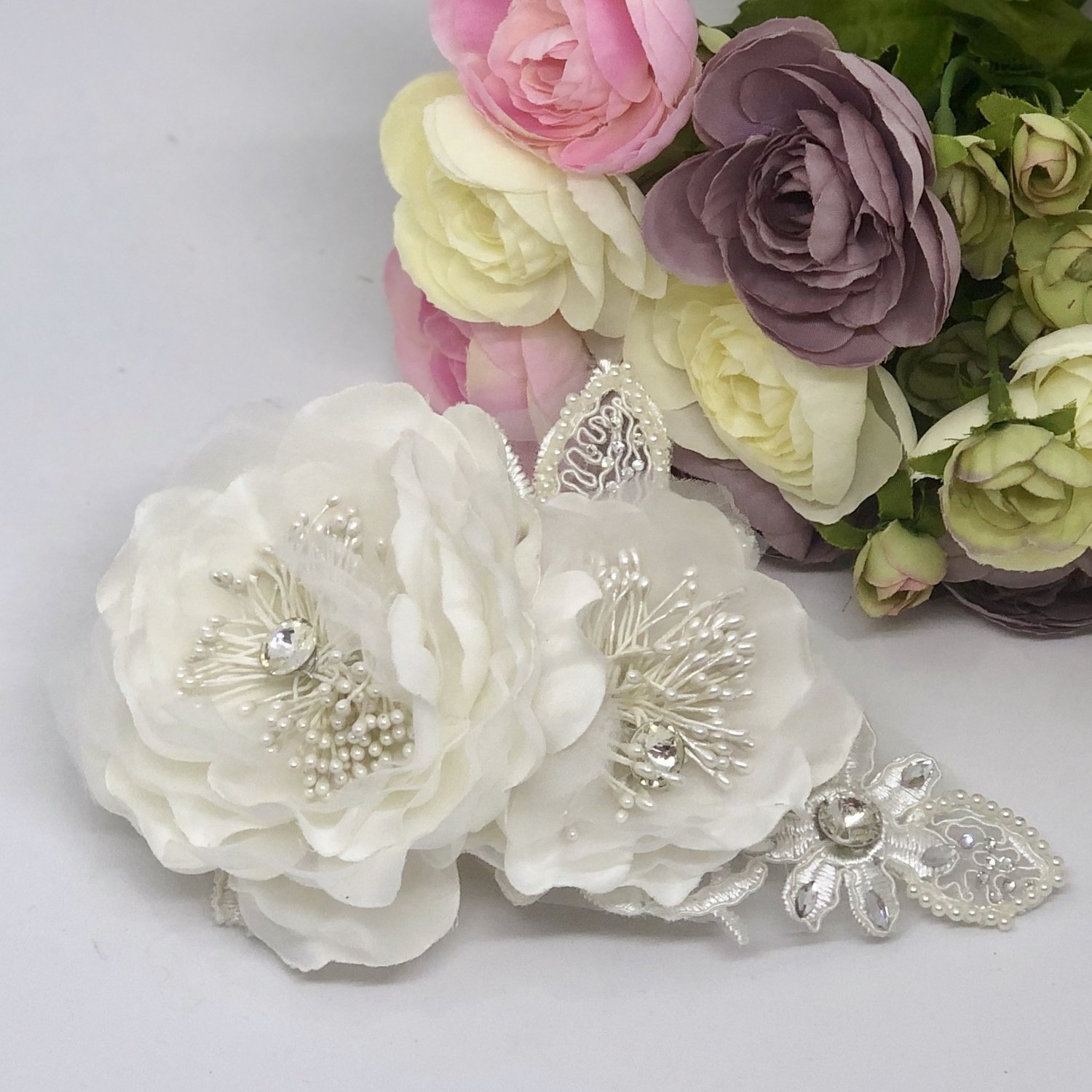 NARINA - Ivory Floral Wedding Bridal Hair Piece
