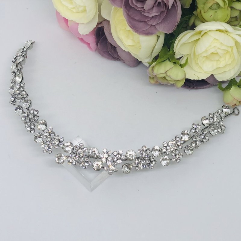 TIFFANY - Silver Crystal Rhinestone Head Piece