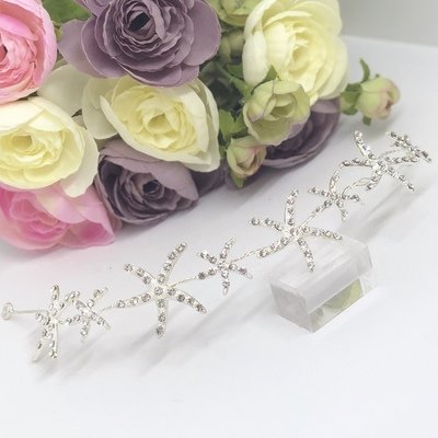SERAFINA - Silver Flexible Starfish Hair Piece