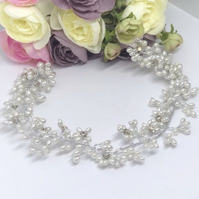 MARNEY - Pearl Wedding Bridal Head Piece