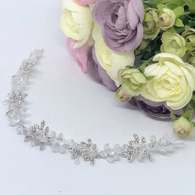 BILLIE - Silver &amp; Crystal Bridal Wedding Head Piece