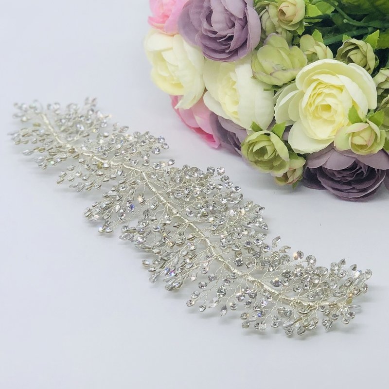 LOLITA - Silver Crystal Wedding Bridal Hair Piece
