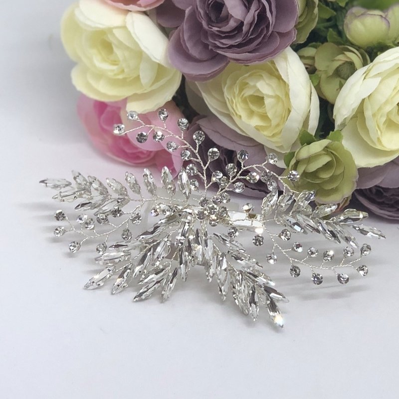 JOSEPHINE - Silver Crystal Wedding Bridal Hair Piece