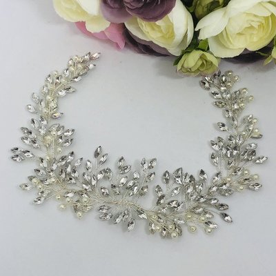 PALOMA - Silver &amp; Pearl Wedding Bridal Hair Piece