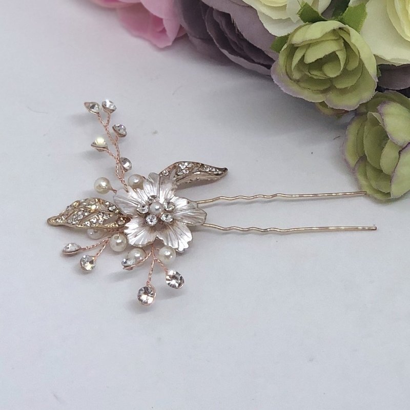 AIMEE - Rose Gold Wedding Bridal Hair Pins