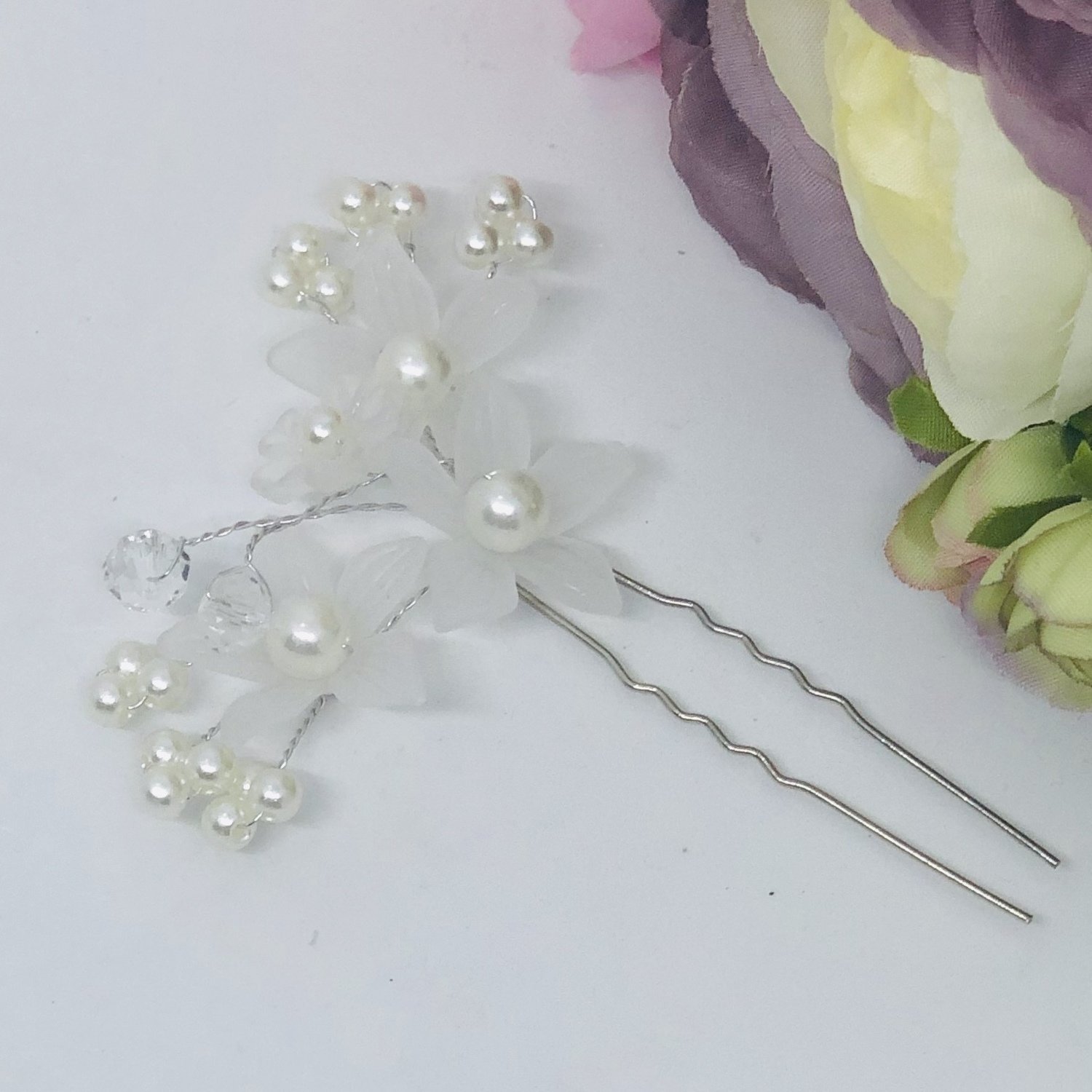 FLICKA - Pearl Flower Wedding Bridal Hair Pins