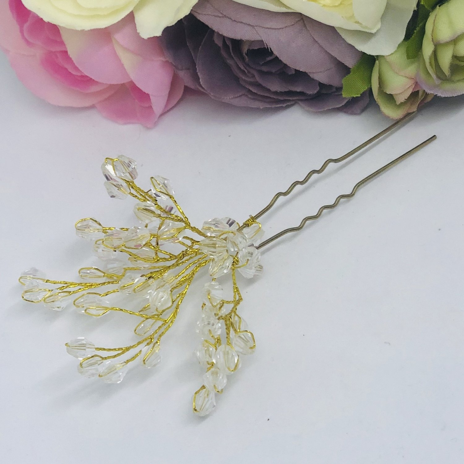 RAINE - Set of 2 Gold Wedding Bridal Hair Pin